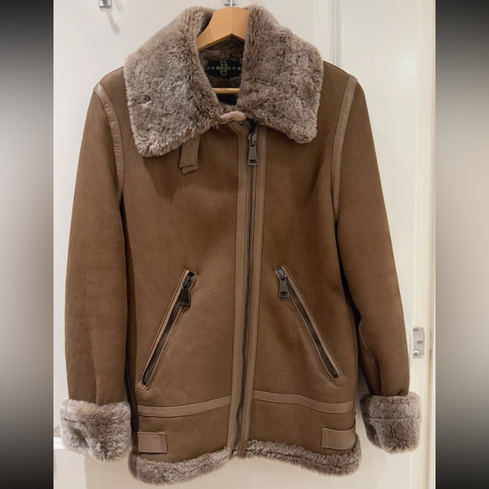 Luxurious Real Shearling Aviator Jacket - Picture 5 of 10